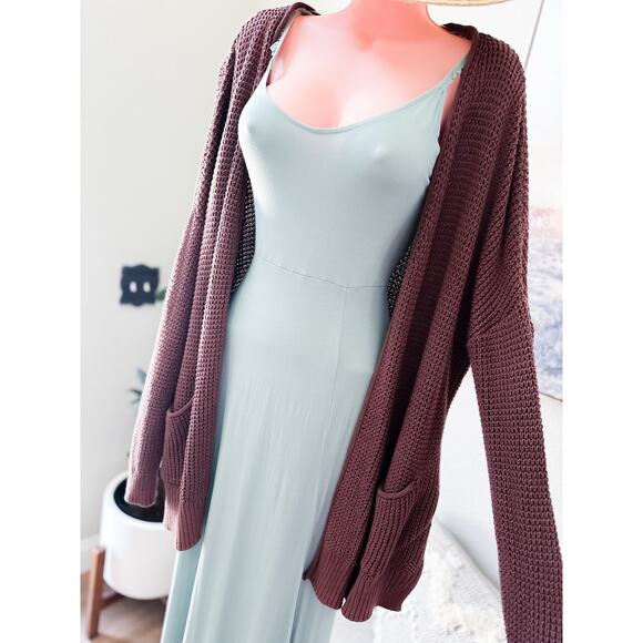 Through the Pines Slouchy Open-Front cardigan Sweater in Woodland Mocha - Picture 1 of 5